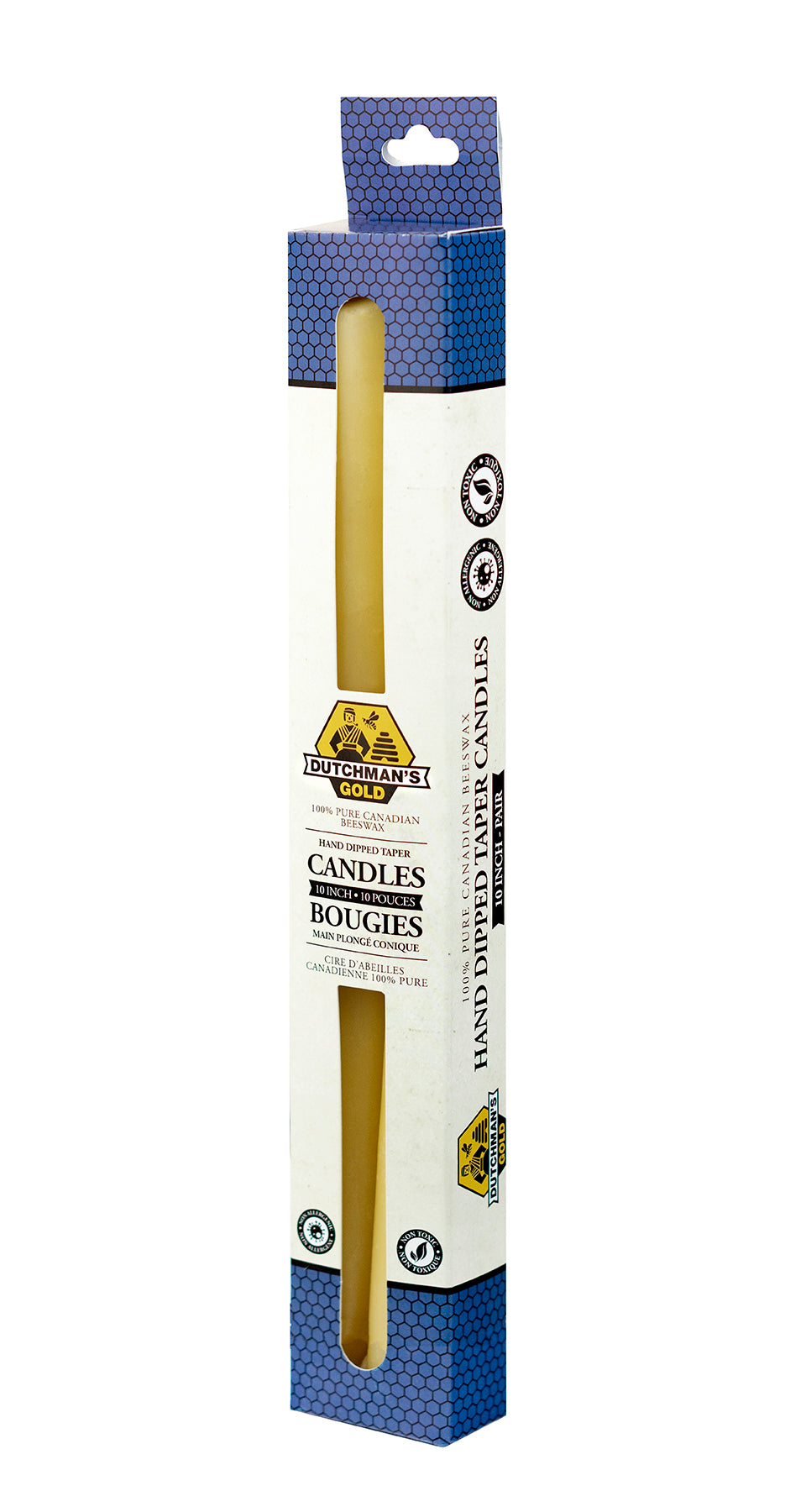 Dutchman's Gold Beeswax Hand Dipped Taper - 10 inch (pair)