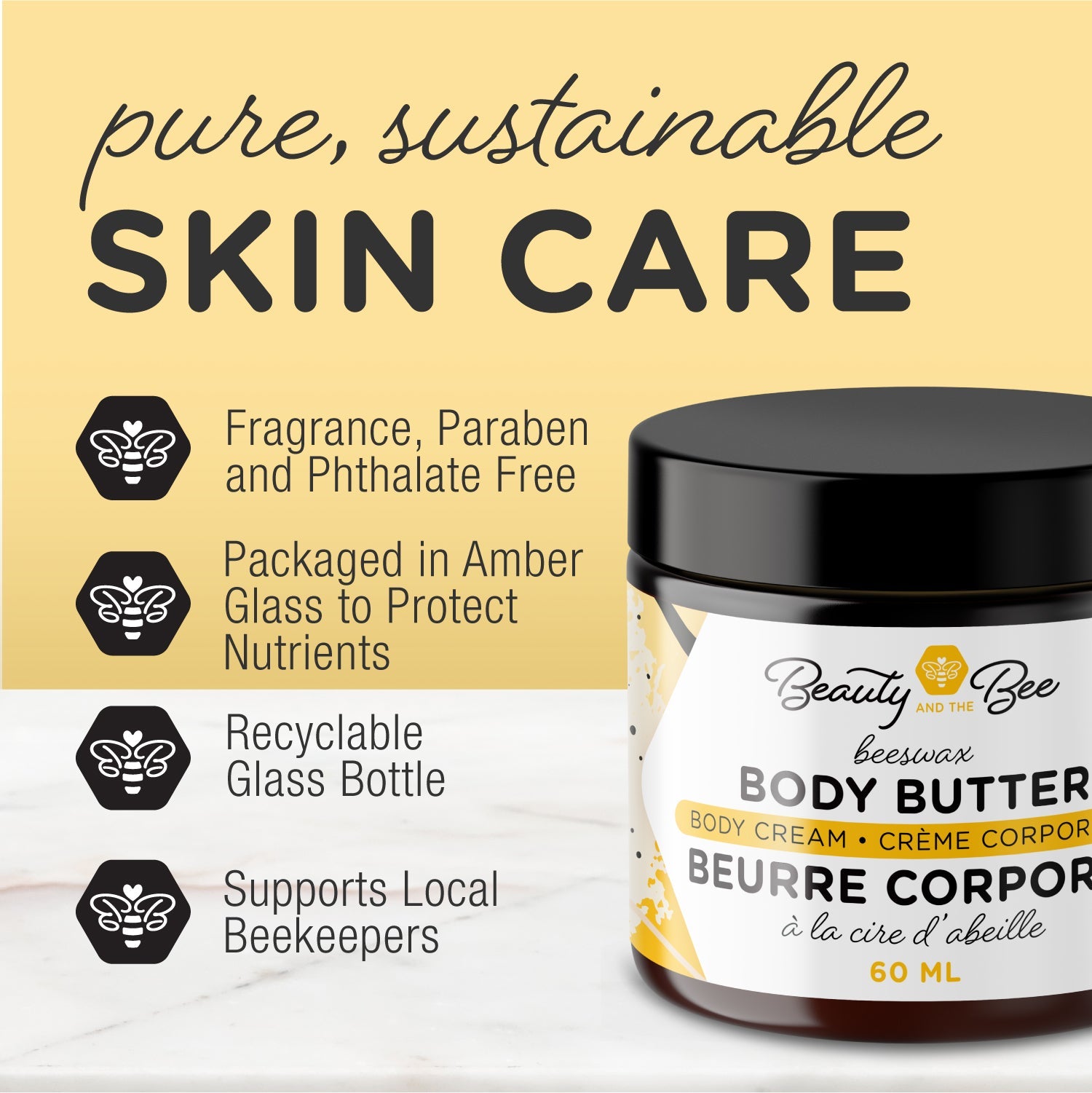 Wholesale - Beauty and the Bee Beeswax Body Butter - 250 ml