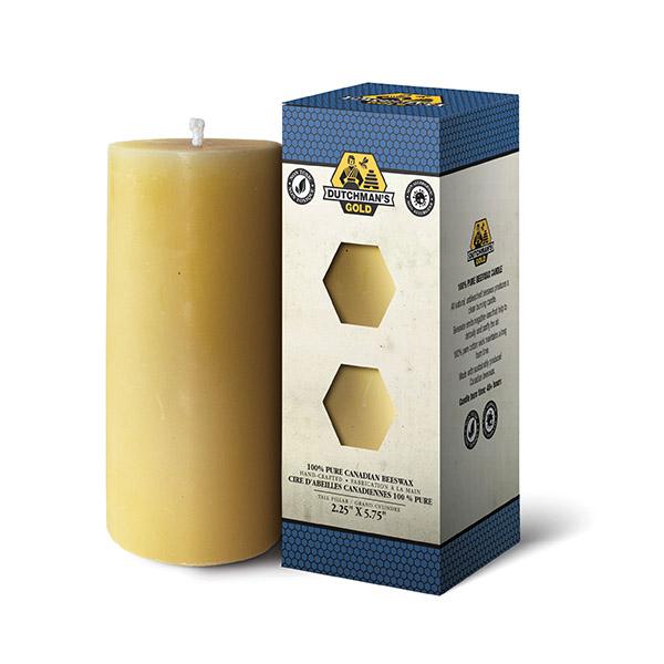Beeswax Pillar: Tall 2.25 x 5.75 inch