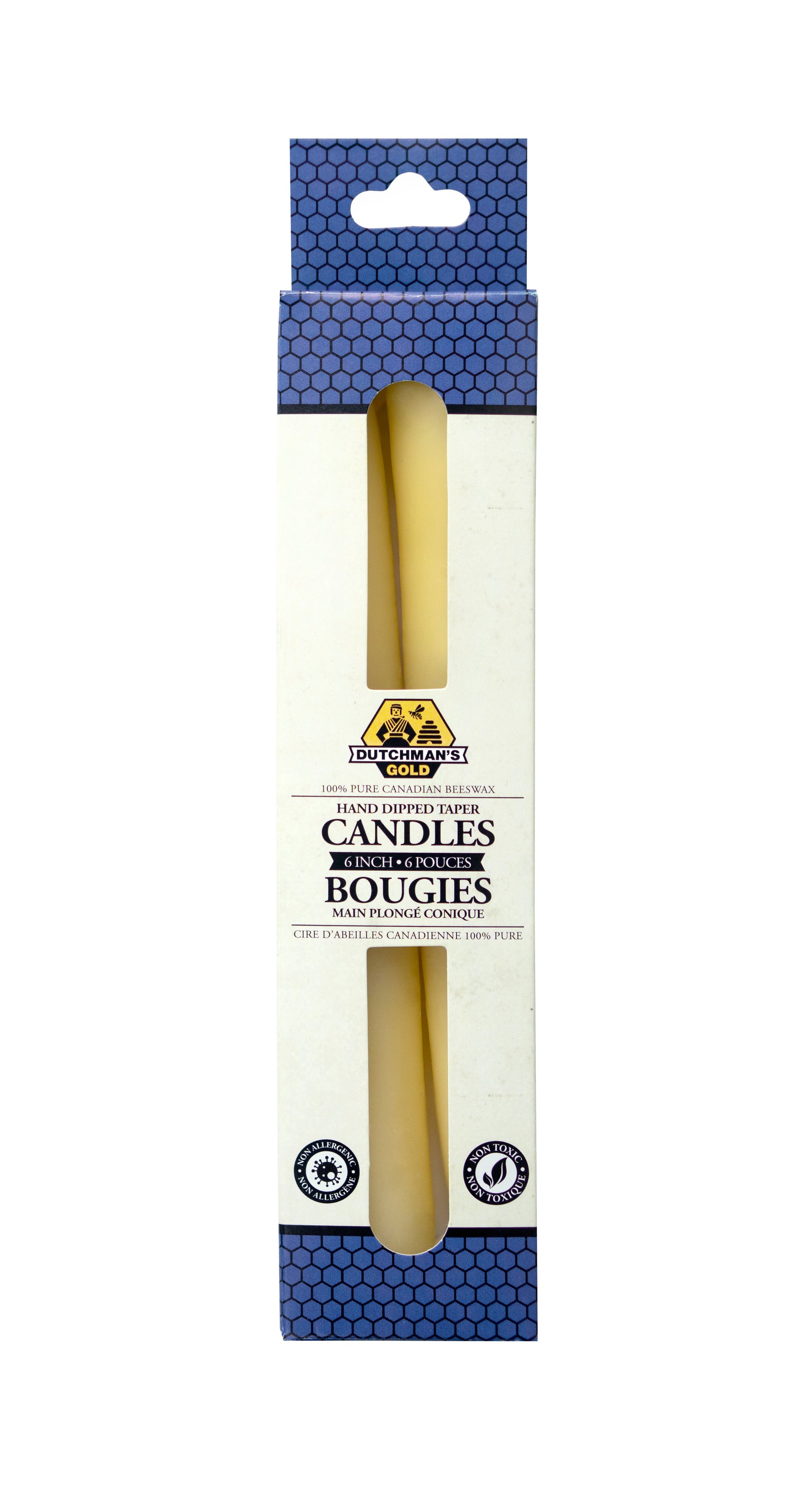 Dutchman's Gold Beeswax Hand Dipped Taper - 6 inch (pair)