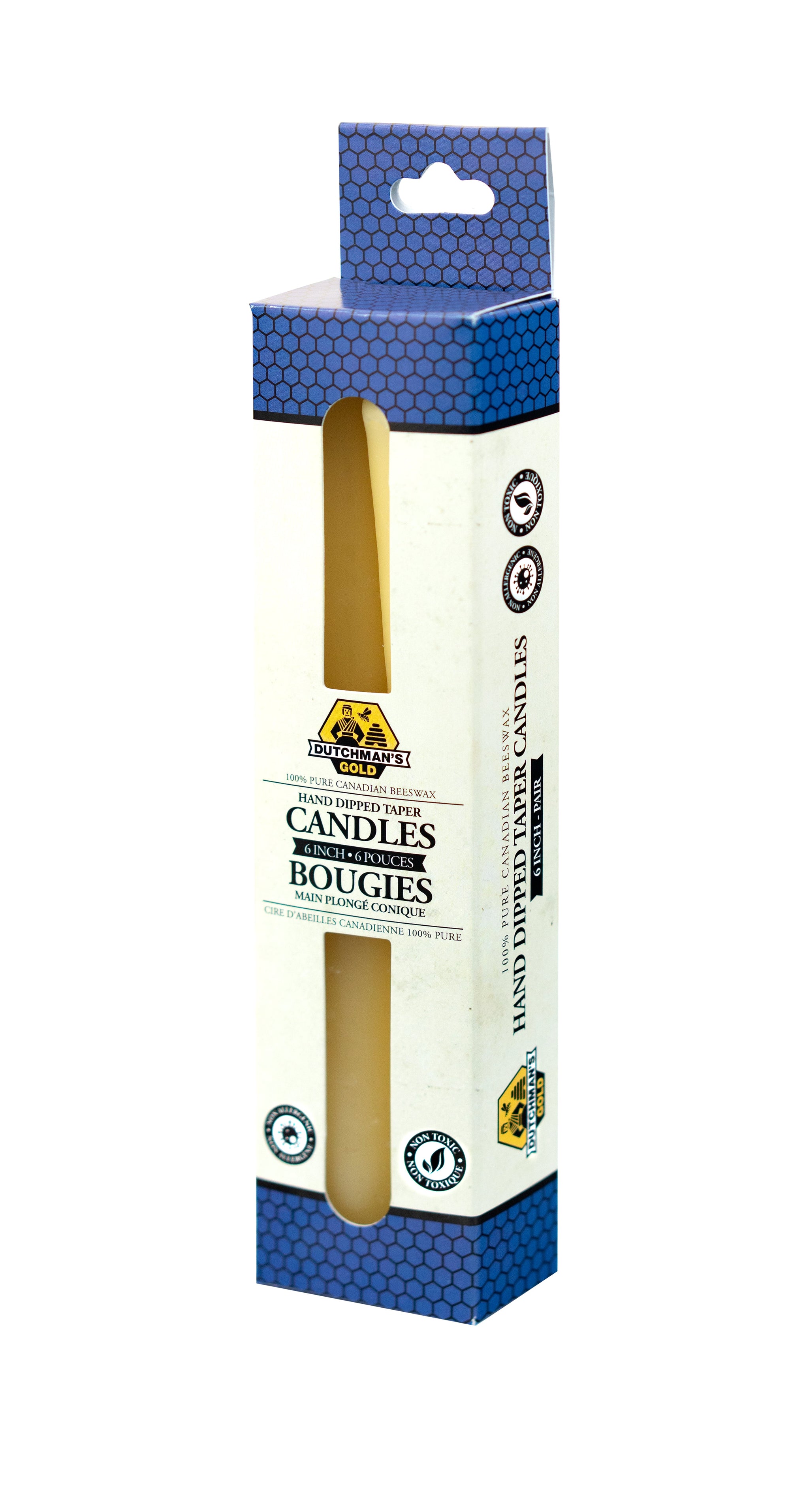 Dutchman's Gold Beeswax Hand Dipped Taper - 6 inch (pair)