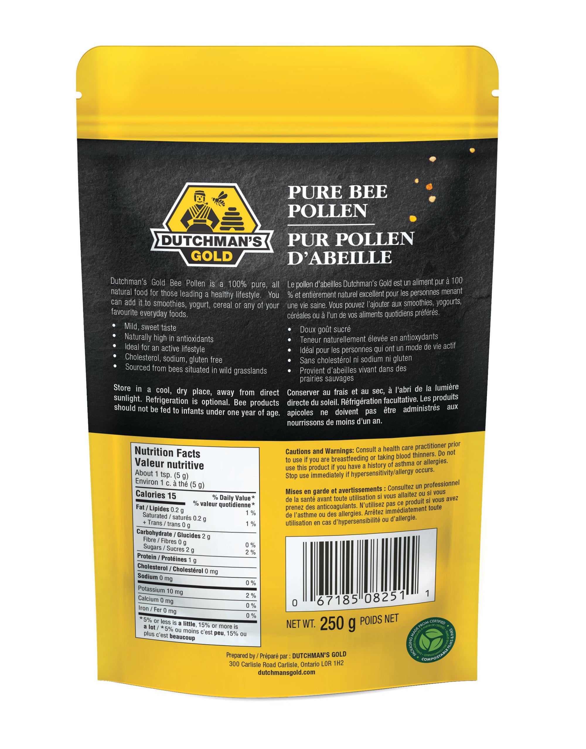 Wholesale - Dutchman's Gold Bee Pollen Granules - 250 g