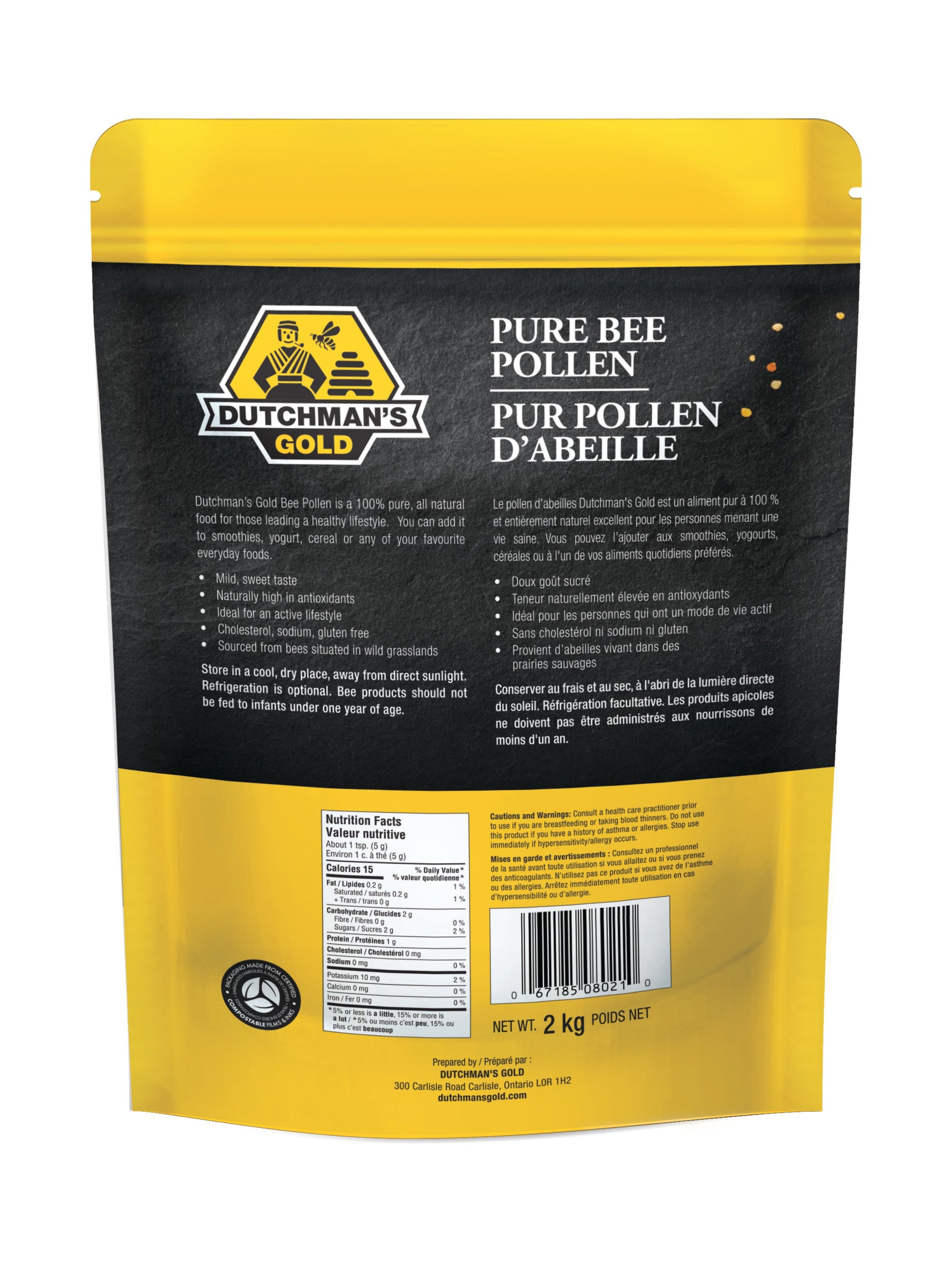 Dutchman's Gold Bee Pollen - 2 kg (4.4 lbs)