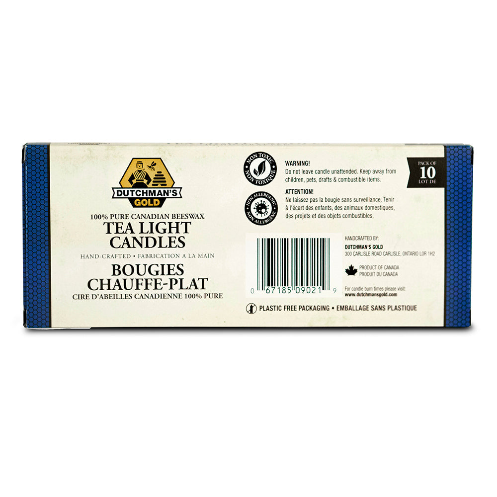 Dutchman's Gold Beeswax Tea Lites - 10 pack